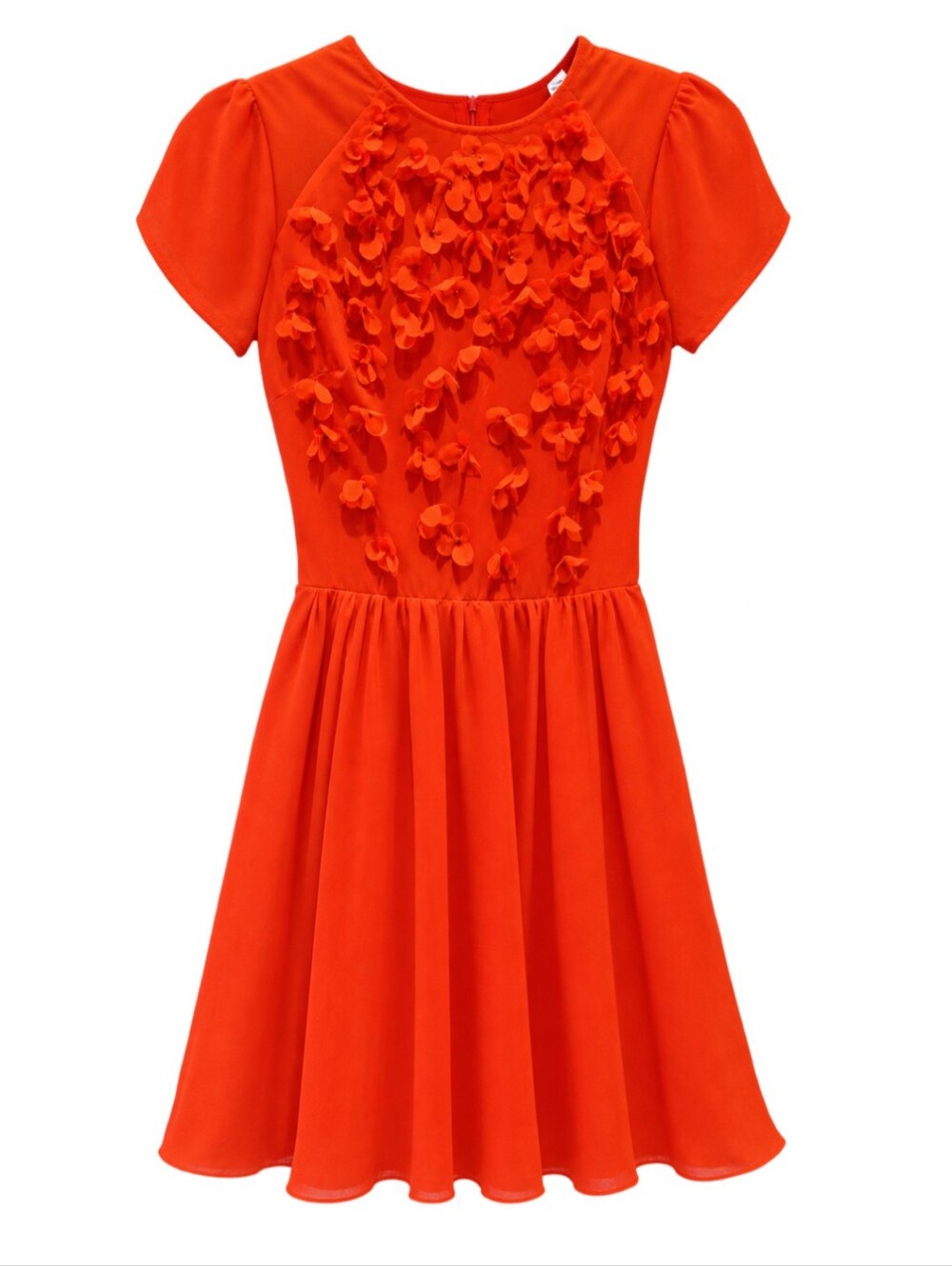 Ted Baker Penny Floral Chiffon Petal Embellished Red Dress
